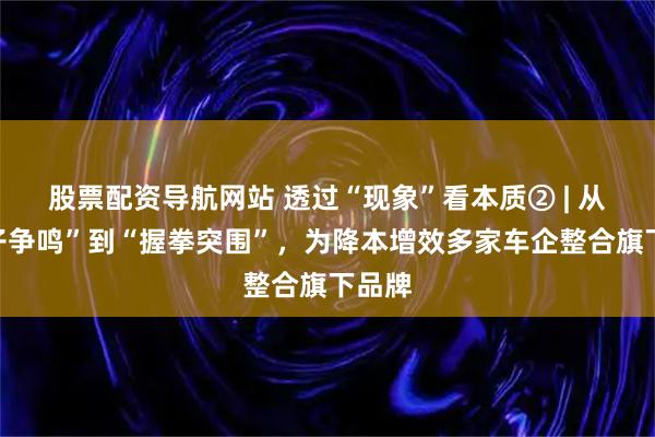 股票配资导航网站 透过“现象”看本质② | 从“多子争鸣”到“握拳突围”，为降本增效多家车企整合旗下品牌